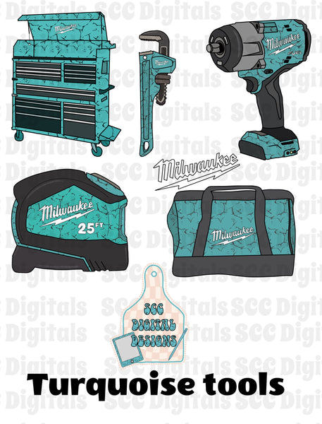 Turquoise  tool bundle clipart