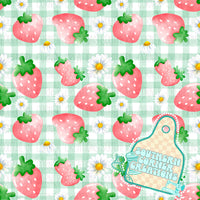 Gingham strawberry seamless