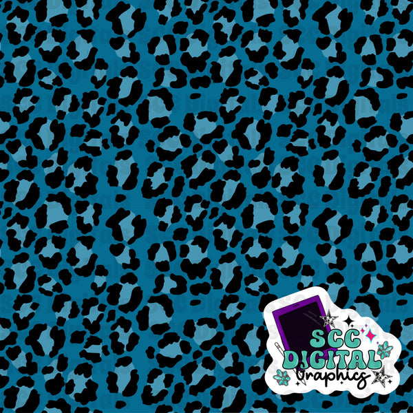 Blue leopard seamless