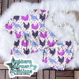 Purple chicken floral
