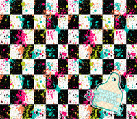 Neon splatter checker