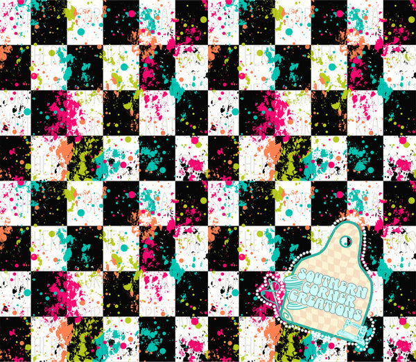 Neon splatter checker