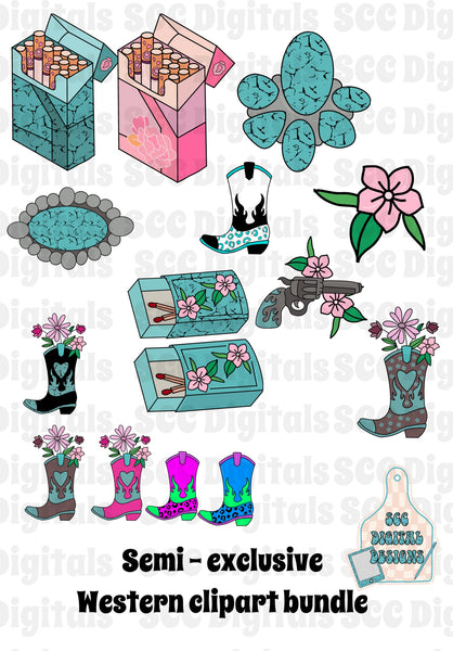 Semi excclusive - western clipart bundle