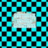 Turquoise/Black checker