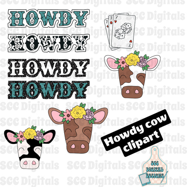 Howdy cow clipart