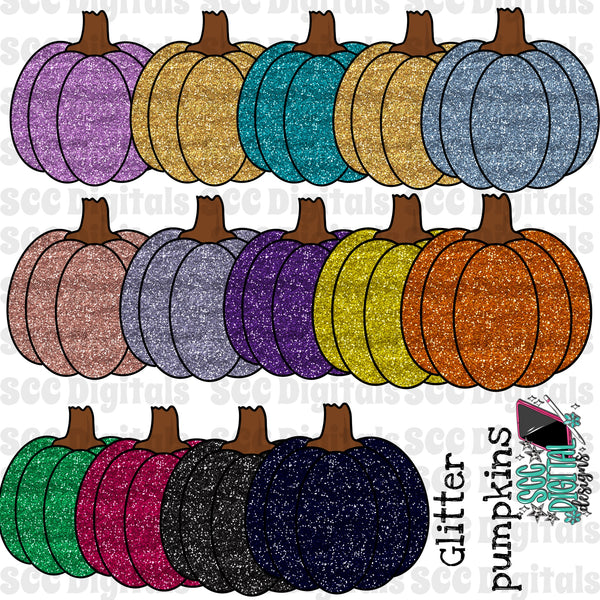 Glitter pumpkin bundle 1 clipart