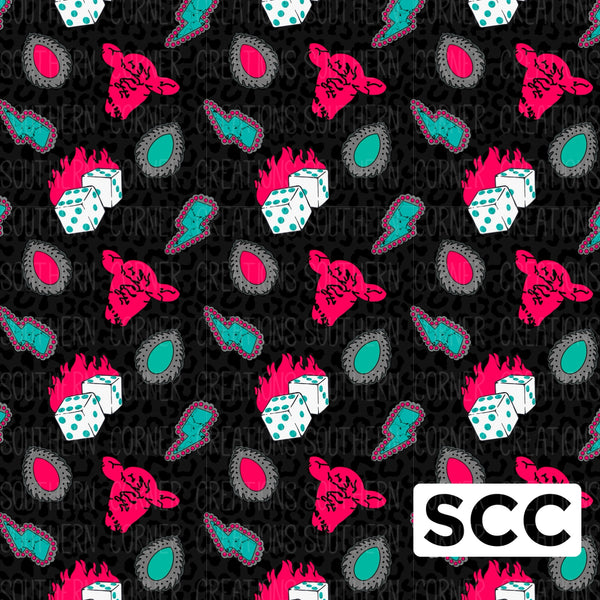 Pink Diva Cows (Leopard background)