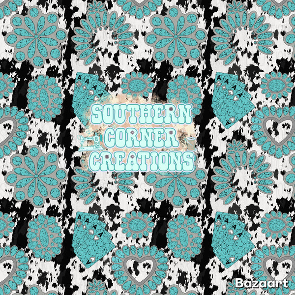 Cowhide Turquoise seamless