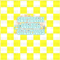Neon Yellow /white checker
