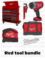 Red tool clipart bundle
