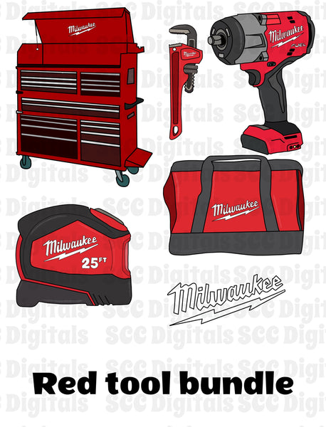 Red tool clipart bundle