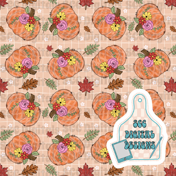 Cute pumpkins seamless file