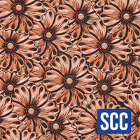 Floral tooled leather