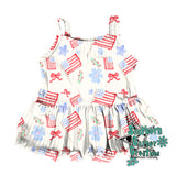 Retro flag floral seamless