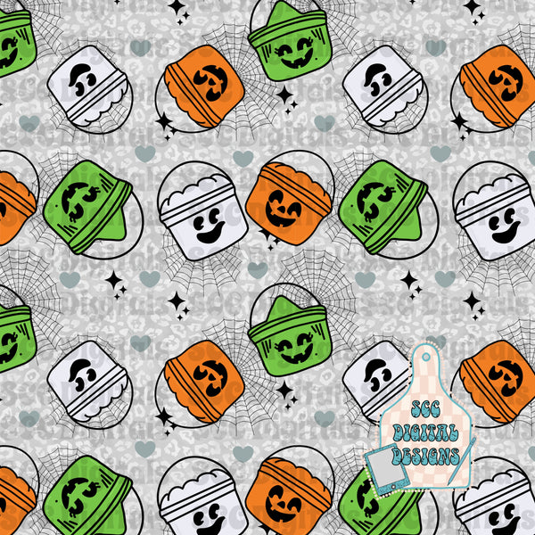 Pumpkin bucket seamless