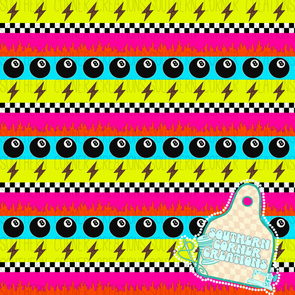 Neon stripe 8 ball