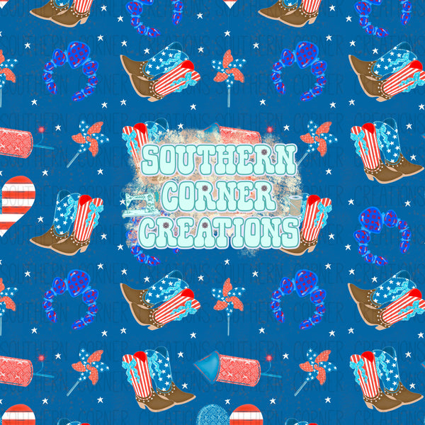 Boujee boots 4th of July seamless