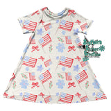 Retro flag floral seamless