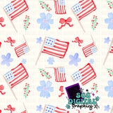 Retro flag floral seamless