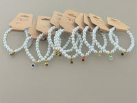 Birthstone glass bracelets (pearl)