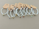 Birthstone glass bracelets (pearl)