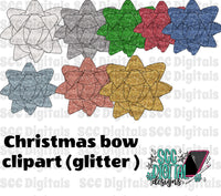 Glitter Christmas bow clipart