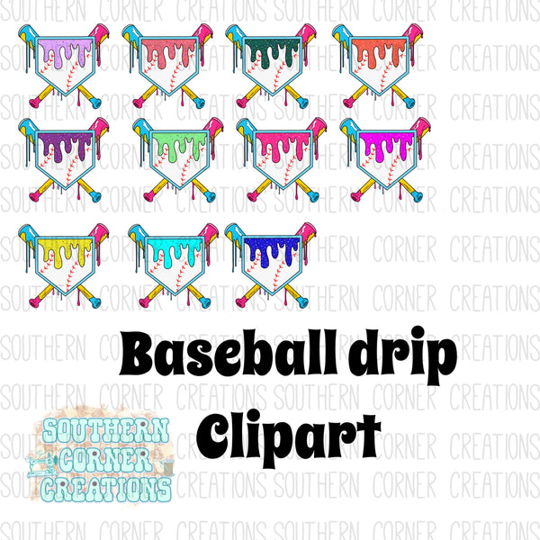 Baseball drip clipart