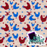 Patriotic chickens
