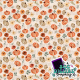 Fall floral pumpkin seamless
