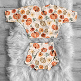 Fall floral pumpkin seamless