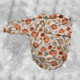 Fall floral pumpkin seamless