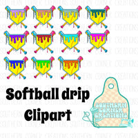 Softball drip clipart