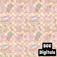 Girly Retro back to school Seamless