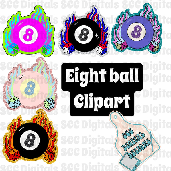 Eightball flame - clipart