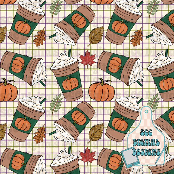 Pumpkin coffee seamless file