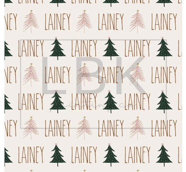 PREORDER - Name Pajamas- pink trees