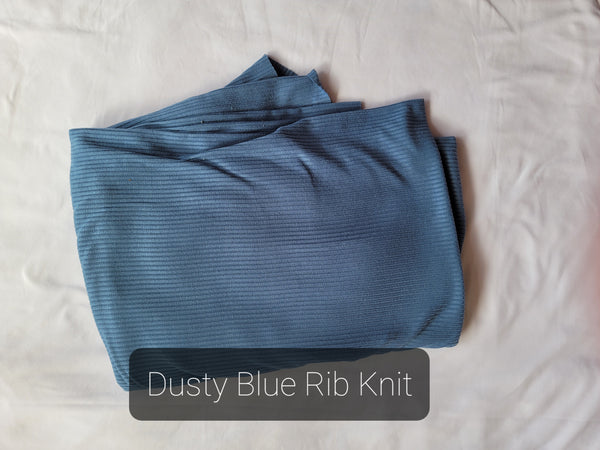 Solid Dusty Blue Rib Knit