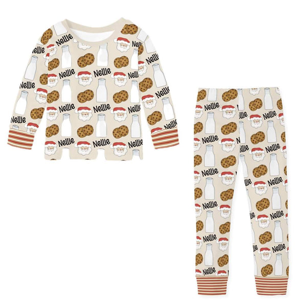 PREORDER - Name Pajamas- Cream Santa