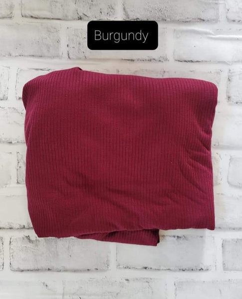 Solid Burgundy Rib Knit