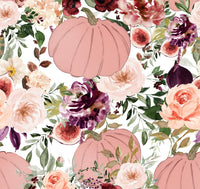 Pink floral pumpkin patch