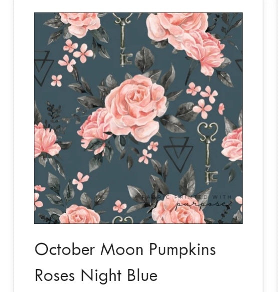 October Moon Floral -Blue