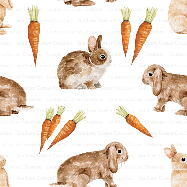 Watercolor Bunnies & Carrots